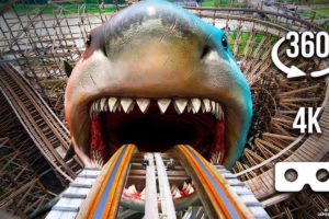 360 VR  SIREN HEAD vs MEGALADON HEAD Roller Coaster | 4K Virtual Reality Experience