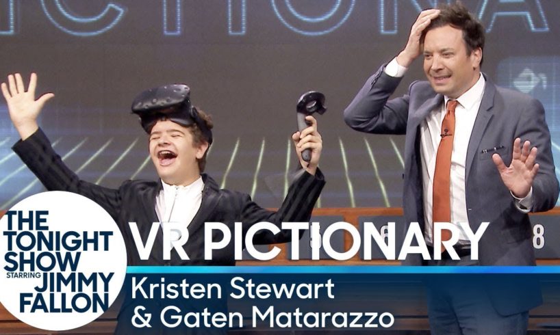 Virtual Reality Pictionary with Kristen Stewart, Gaten Matarazzo