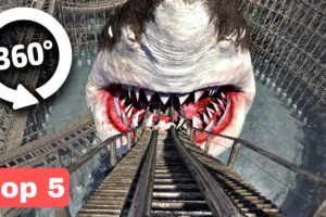 360° VR VIDEO || Top 5 Roller Coaster Dinosaurs ? Jurassic World