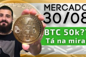 Bitcoin mira os 50.000 USD enquanto mercado amanhece morno.