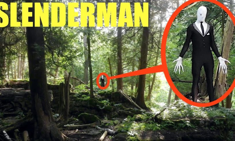 you won't believe what my drone caught on camera in the Slender Man forest (we saw him)