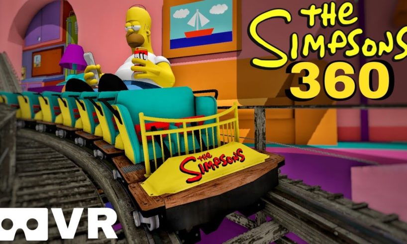 🟨 THE SIMPSONS 360 VR Roller Coaster POV immersive virtual Reality 4K 3D ride