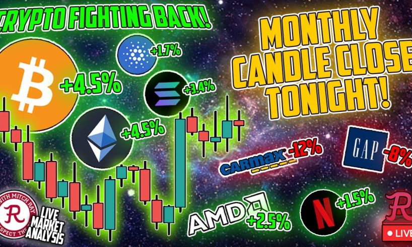 Bitcoin Live : BTC Fighting Back! MONTHLY Candle Close Stream!