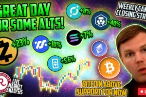 Bitcoin Live : BTC Weekly Candle Close Stream, Altcoins Still Poised For Upside. Which Ones?