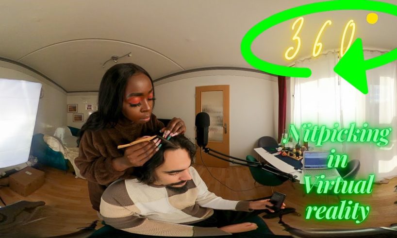{ASMR} NITPICKING SCALP WHITEHEADS | 360 VIRTUAL REALITY | join us in our living room | soft spoken