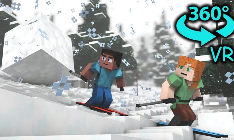 360° Video || Snow Cube Chasing - Minecraft VR