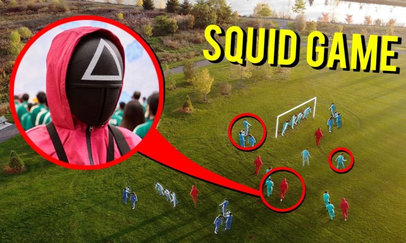 DRONE CATCHES SQUID GAME AT HAUNTED PARK!! (THEY PLAYED A GAME!!)