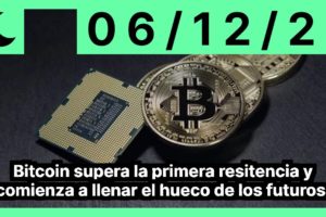 Bitcoin supera la primera resitencia y comienza a llenar el hueco de los futuros.