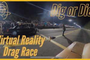 Virtual Reality Drag Race, move your phone to swivel the video!