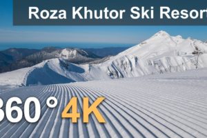 Rosa Khutor Ski Resort. Southern slope. Sochi, Russia. 360 video in 4K