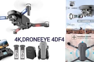 GPS Drones with Camera for Adults 4K,DRONEEYE 4DF4 HD 2-Axis gimbal Anti-shake FPV Live Video,