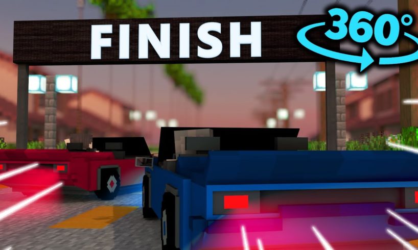 360° VR Video || Street Race - Minecraft Animation