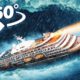 360 VR  - TSUNAMI VS BIGGEST CRUISE SHIP |  in a Storm Survival | Virtual Reality | 4K