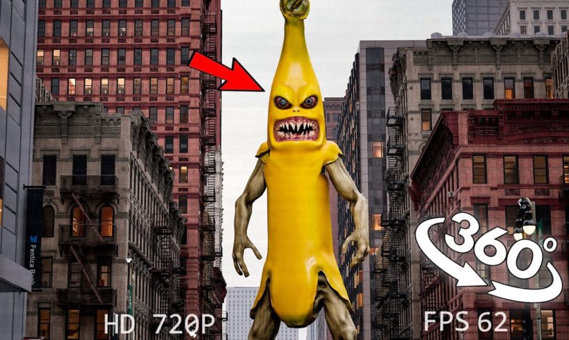 VR 360° GIANT Banana Monster Attack in real life!
