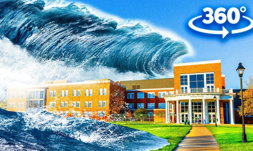 VR 360 TSUNAMI WAVE HIT SCHOOL - How to Survive a Natural Disaster