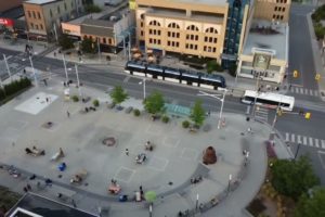 Town Square Downtown Waterloo drone camera footage by Ahmad Romal Hayat