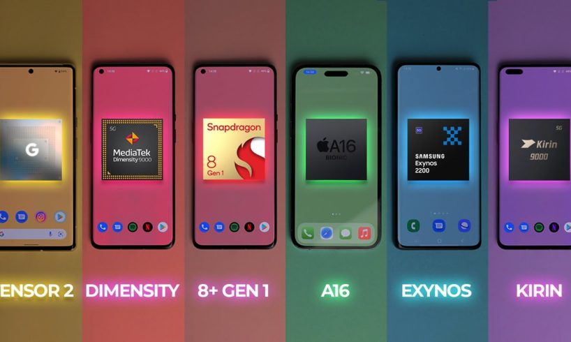 The MOST powerful smartphone chip 3.0! A16 vs 8+ Gen1 vs Tensor 2 vs Exynos vs Dimensity vs Kirin!