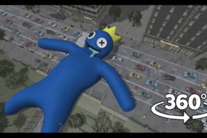 VR 360 Giant Blue ruined the city! - Rainbow Friends