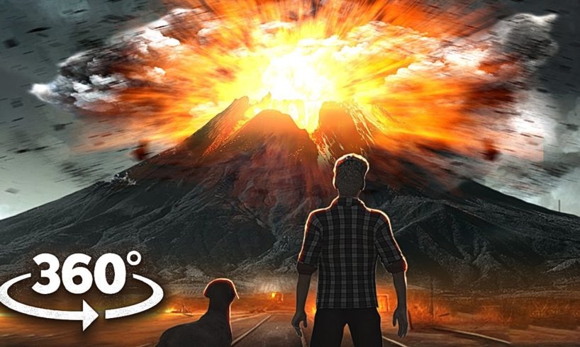 VR 360 INCREDIBLE VOLCANO AND Real Fracture Earth's crust - How will you survive?
