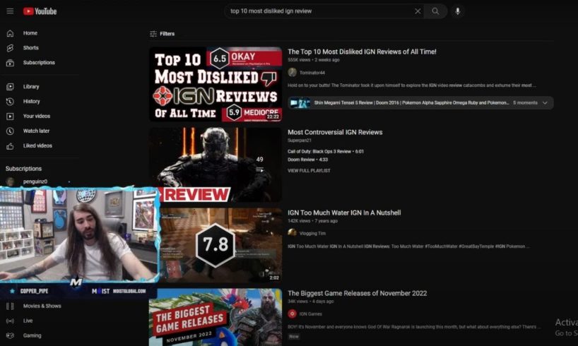 MoistCr1tikal reacts on Most Disliked IGN Game reviews