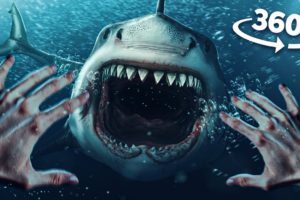 VR 360 A HUGE SHARK IS CHASING YOU - Survive and Escape | Virtual simulation 4K |