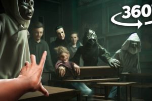 VR 360 HIDE AND SEEK WITH ANIMATRONICS AND GHOSTS IN HORROR SCHOOL VIRTUAL REALITY 4K