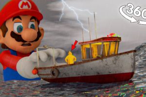 360° GIANT Mario сame out of the depths of the SEA! / VR video 4K
