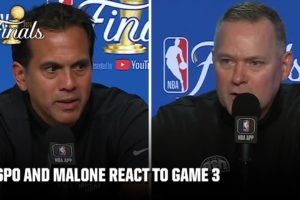 Erik Spoelstra and Michael Malone react to Game 3 of the 2023 NBA Finals | NBA on ESPN