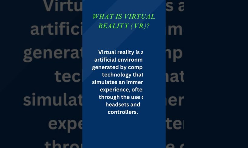 what is virtual reality? #technology information