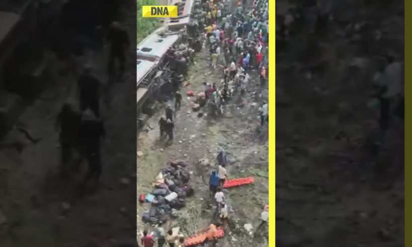 Odisha train accident: Drone Camera shows extent of damage after train crash #shorts