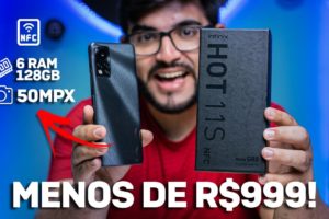 BAIXOU! Smartphone MAIS COMPLETO por menos de R$999! NFC 6GB+128GB, 50mpx e potente! Infinix Hot 11s