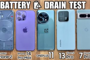 Nothing Phone 2 vs iPhone 14 Pro Max / OnePlus 11 / Xiaomi 13 Pro / Pixel 7 Pro - BATTERY DRAIN TEST