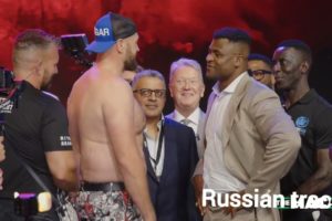 Tyson Fury and Francis Ngannou face off ahead of clash in Saudi Arabia.Tyson fury vs Francis ngannou