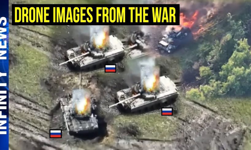 Ukrainian Forces Destroyed Dozens of Russian T 90 Tanks! Here's What Happens With a Drone Camera
