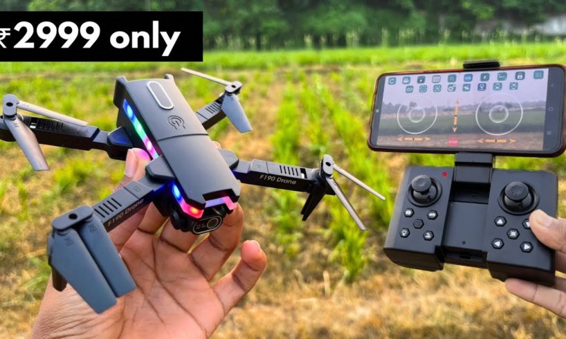 DRONES WALLAH F190 FOLDABLE MINI CAMERA DRONE UNBOXING & REVIEW | ₹2999 ONLY