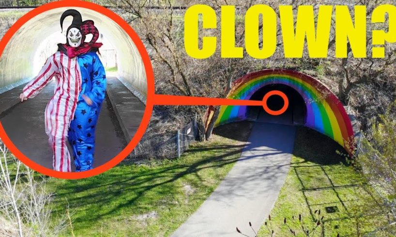 you won't believe what my drone caught on camera inside Clown Tunnel / scary killer clown sighting!