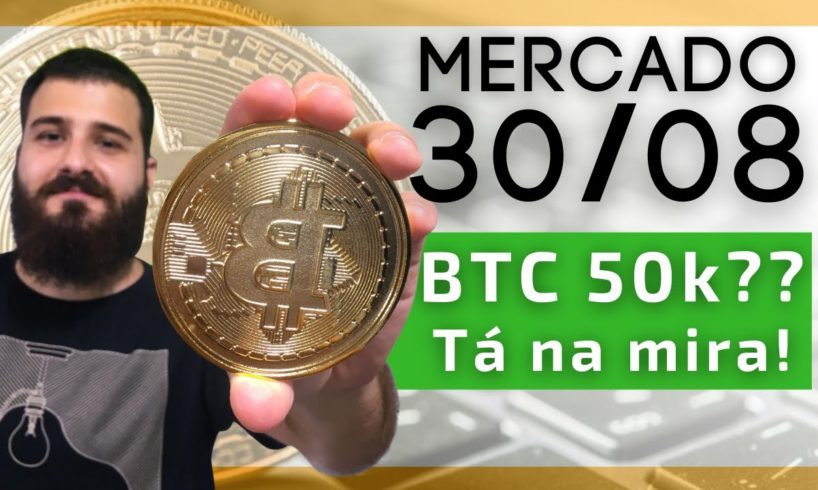 Bitcoin mira os 50.000 USD enquanto mercado amanhece morno.