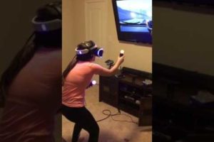 My wife Playing The London Heist on PS VR