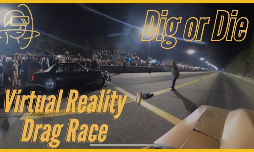 Virtual Reality Drag Race, move your phone to swivel the video!