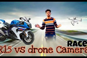 DJi Phntom4 Pro Plus Drone Camera V/S Yamaha R15 Drag Race ! Top End ! Highway Battle