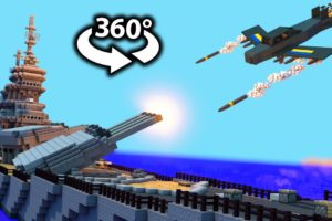 360° VR Video || Warship Attack - Minecraft Animation