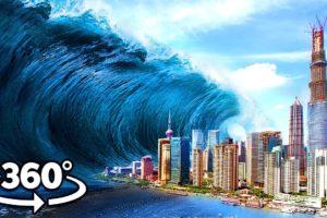 VR 360 BIGGEST TSUNAMI WAVE - How to Survive a Natural Disaster
