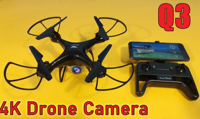 UAV RC Q3 Drone Camera Unboxing Review !! 4K Video Test 30 Minute Battary Backup !! Water Prices