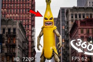 VR 360° GIANT Banana Monster Attack in real life!