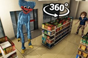 360° Huggy Wuggy enters the supermarket, with you inside in VR!