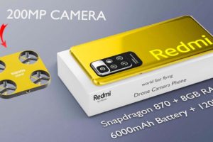 Redmi Flying Camera phone, 200MP | Worlds FIRST Flying Drone Camera Phone, 6000 mAh, 12GB Ram, 512GB