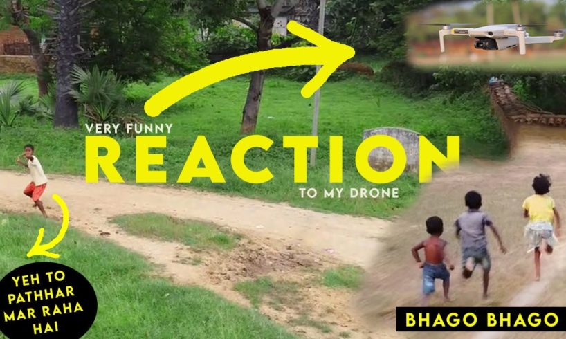 Village Kid's Hilarious Reaction to Flying Object (My Drone) Funny Video ll Watch Till the End