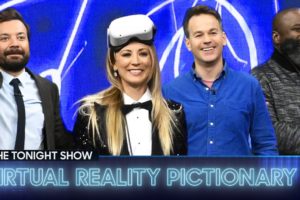 Virtual Reality Pictionary with Kaley Cuoco and Mike Birbiglia | The Tonight Show