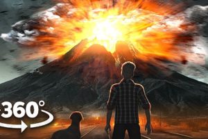 VR 360 INCREDIBLE VOLCANO AND Real Fracture Earth's crust - How will you survive?
