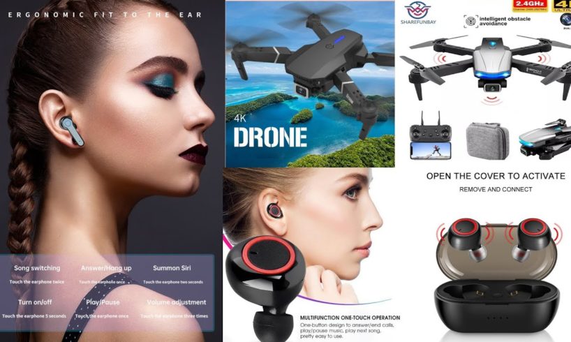 Drone camera 4K full HD drones 📷 and Bluetooth earphones wireless headset 📦✈️ Shipping in Worldwide